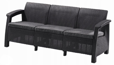Садовий диван Keter Cofru Love Seat на 3 особи, графітовий