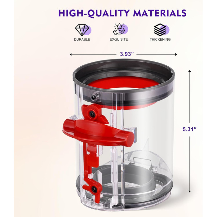 Контейнер для пилу сумісний з пилососом Dyson V12 Detect Slim/V10 Digital Slim, замінна частина, артикул 965272-01