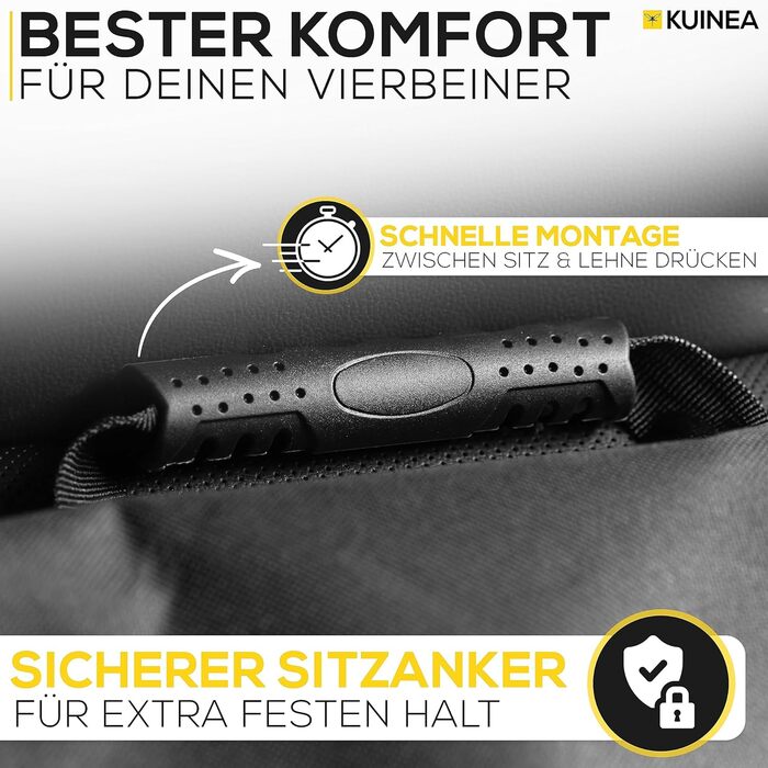 Автокрісло для собак KUINEA® Extra Stable - з ременем безпеки, для собак маленьких та середніх порід, водовідштовхуче, автокошик для собак, автокрісло для собак