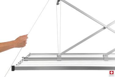Стеляна сушарка для білизни stewi Deckentrockner Libelle XL Blackline, сріблясто-чорна