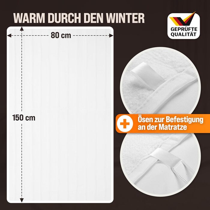 Електрична ковдра Monzana® 150x80 см, 3 режими нагріву, 60 Вт, біла, з захистом від перегріву, придатна для прання