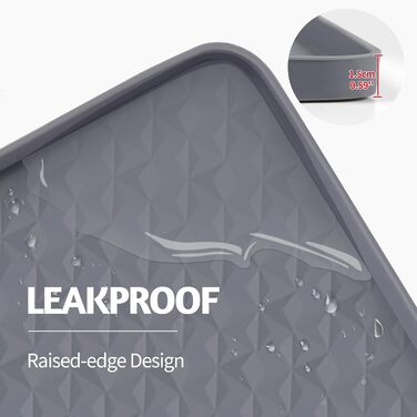 Килимок для котячого туалету, великий розмір 130x65 см, силіконовий, контролює розсипання, м'який для лапок, легко миється (сірий)