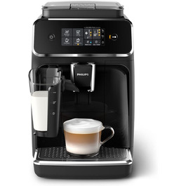Кавомашина PHILIPS 2200 Series EP2231/40 з LatteGo, 3 кавові напої, 1500 Вт, 1.8 л, чорний глянець