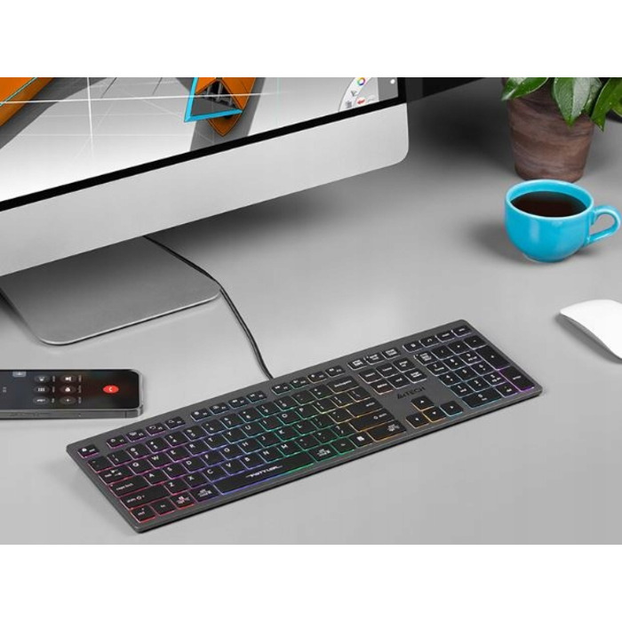 Дротова низькопрофільна підсвічена LED-клавіатура A4TECH FSTYLER FX60H