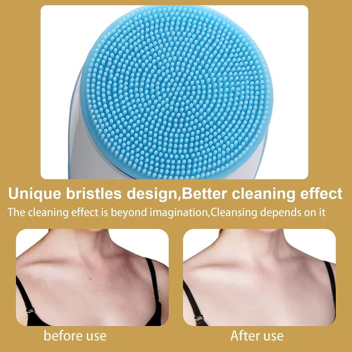 Electric Body Bath Brush with USB Charger, 6 Speed Adjustable Bath Body Brush Set Shower Brush Back Scrubber Multifunction Long Handle Massager, Long Handle (Blue)