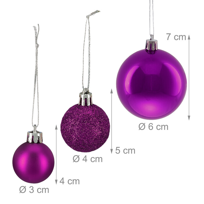 Relaxdays Set of 50 Christmas Baubles