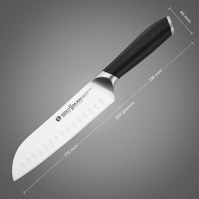 Ніж кухонний Grossman 110EP Santoku, 29 см, сталь, ергономічна ручка