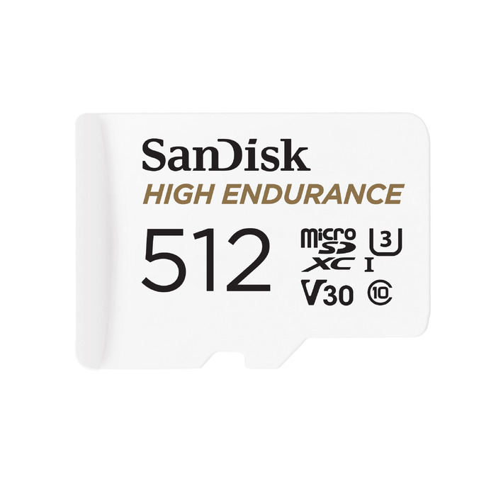 Карта пам'яті SanDisk High Endurance microSDXC 512GB з адаптером для відеореєстраторів та камер спостереження