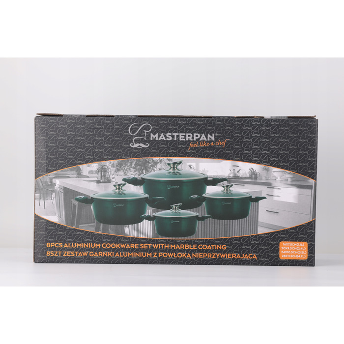 Набір алюмінієвих каструль Masterpan Premium, 8 предметів
