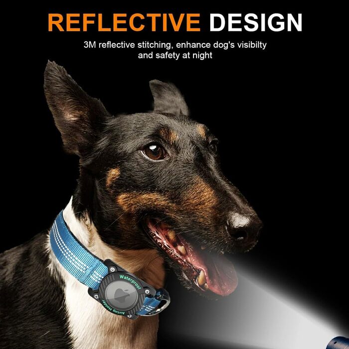 Нашийник для собак з AirTag, водонепроникний чохол, GPS трекер, сумісний з Apple AirTag, синій, розмір S (27-34.5 см)