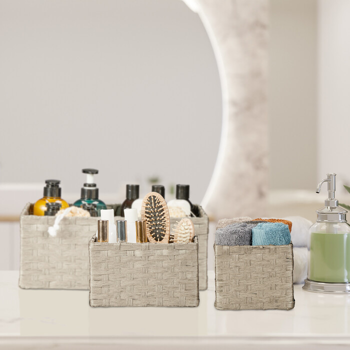 Relaxdays Woven Storage Basket 3-Piece Set
