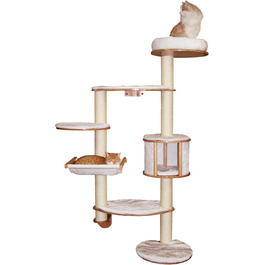 Дерев'яний комплекс для котів Kerbl Dolomit XL, білий, 70x45x185 см, для кількох котів, з сизалевими стовпчиками