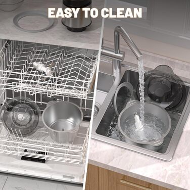 Електричний подрібнювач для кухні 2L з нержавіючої сталі. Подрібнювач для м'яса, овочів та цибулі з 4 лезами.