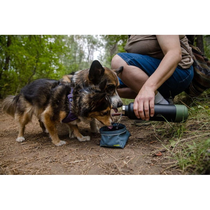 RUFFWEAR Great Basin: Складаний дорожній миска для собак, 1 л, Slate Blue (Small)
