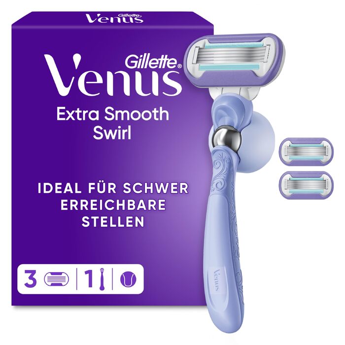Жіноча бритва Gillette Venus Extra Smooth Swirl, фіолетова (бритва + 3 змінні касети)