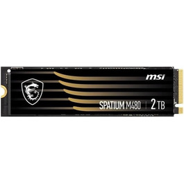 SSD MSI Spatium M480 2TB PCIe 4.0 NVMe M.2 - Внутрішній твердотільний накопичувач, 7000 МБ/с читання, 6800 МБ/с запис, 3D NAND, гарантія 5 років (1400 TBW)