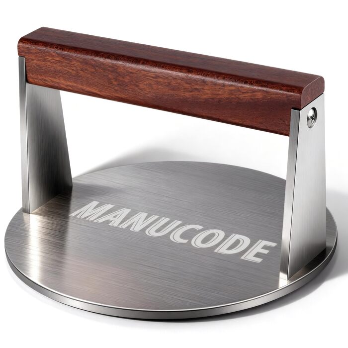 Прес для smash-бургерів із нержавіючої сталі, круглий, 17 см, 1000 г — Вага для стейків та бургерів