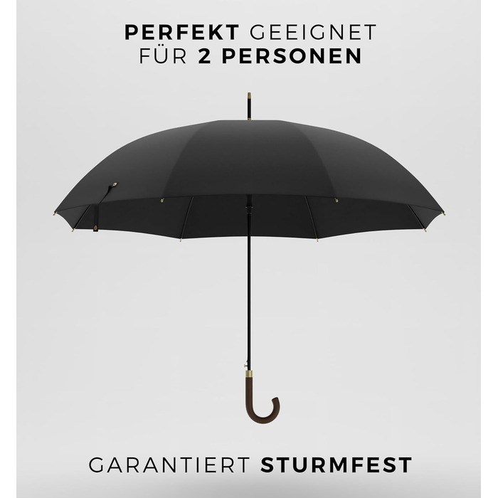 Sapor Design Umbrella Stock Umbrella Stormproof Auto-Open Windproof | XXL Large & Stable for 2 People Ladies & Gentlemen | Golf Umbrella Travel – 123 cm Ø Elegant Blue - Classic