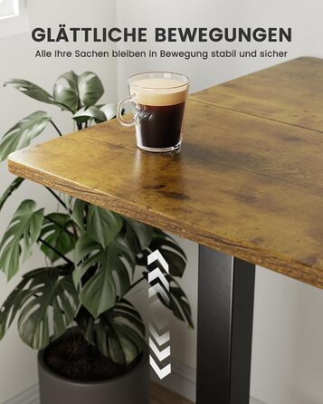 ErGear Electric Standing Desk 100x60cm - Vintage Wood Finish, Memory Height Adjustment for Home Office & Desk Connector Plate