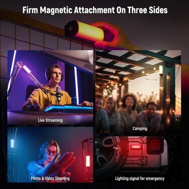 NEEWER світловий стержень з магнітним основанням та штативом, RGB LED відеоліхтар, 2500mAh, 2500-8500K, для фото- та відеозйомки, TL96RGB