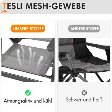 Крісло для кемпінгу Portal: розкладне, легке, на 150 кг, для риболовлі, пляжу, відпочинку на природі (2 шт.)