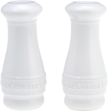 Le Creuset Stoneware Salt and Pepper Shakers, White