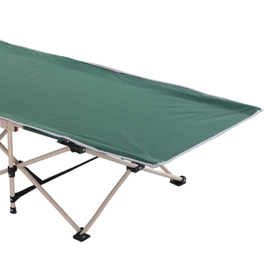 Outsunny Folding Cot with Storage Bag, Foldable Camping Bed, Camping Lounger, Includes Carry Bag, Steel Oxford Fabric, Green, 190 x 68 x 52 cm | Aosom