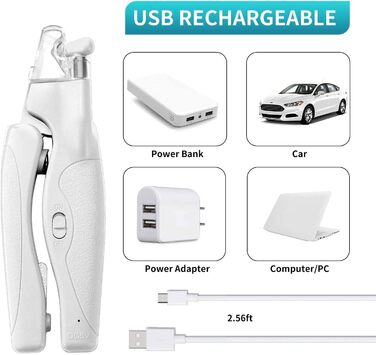 Професійний триммер для когтів домашніх тварин з LED-підсвічуванням: для собак та котів середніх та маленьких порід, з високоякісною лезою та пилочкою для догляду за кігтями