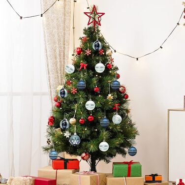 30 шт. Новорічні кулі, прикраси на ялинку, синій та білий, 6 см. Ручна робота, з гачком. Новорічні прикраси для ялинки та різдвяний декор.