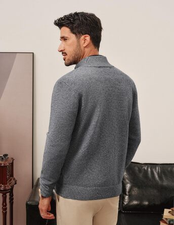 Кардиган чоловічий PJ PAUL JONES на блискавці з коміром-стійкою, в'язаний, колір темно-сірий, розмір M