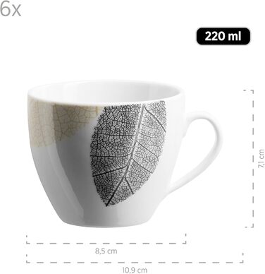 Сервіз MÄSER 931215 для 6 осіб, 30 предметів, білий порцеляновий посуд без обідків