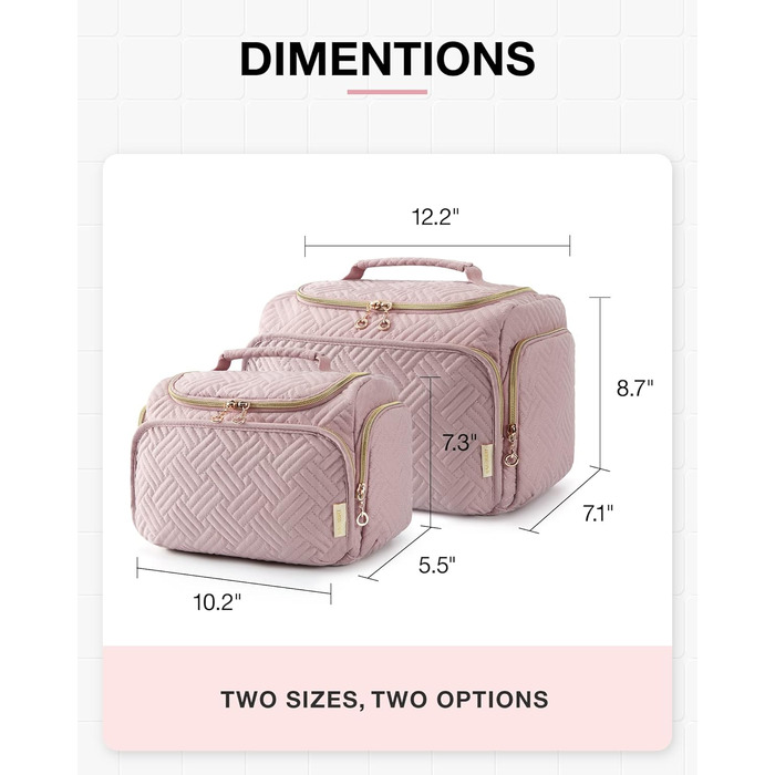 BAGSMART Косметичка-органайзер для подорожей, велика, для туалетних аксесуарів, макіяжу та косметики