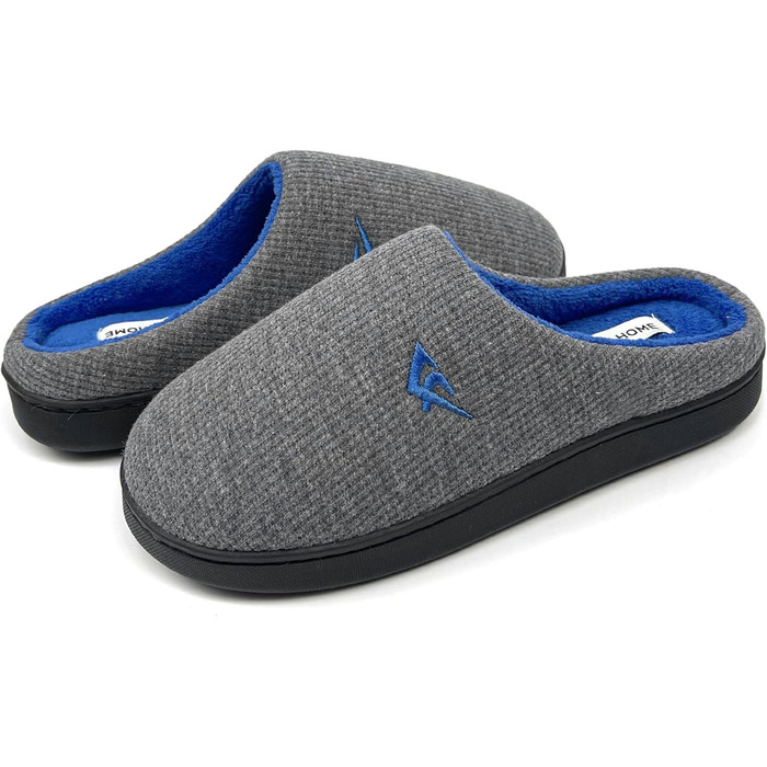 Домашні тапочки JOMIX для чоловіків та жінок, теплі, з піною Memory Foam, зручні та неслизькі, для дому та вулиці, 45 EU, сірий, блакитний