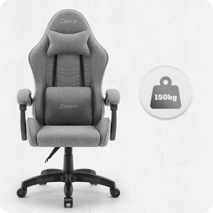 Ігрове крісло Cabro C500, сіро-чорне, тканина
