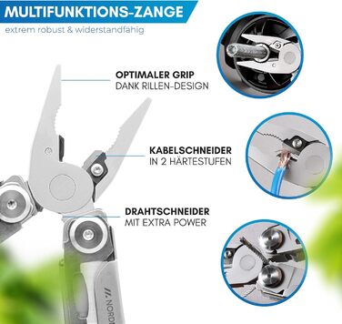 Multitool [16 in 1] Stainless Steel Pocket Knife with 16 practical tools | Outdoor Knife Multifunction Tool Foldable with Pliers, Scissors, Knife, and Saw for Outdoor and Camping
