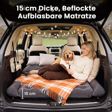 Автомобільний надувний матрац Ytaoeo для кемпінгу та подорожей, сірий, 188x132x15 см