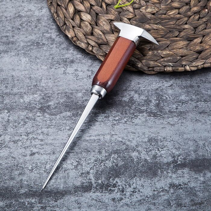 1 x 17 cm ice pick for bar, stainless steel and wood, Japanese style, ice pick, ice pick for freezer, kitchen, picnic, camping (U77-1)