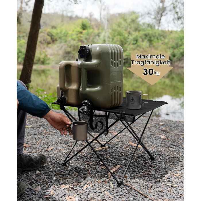 OneTigris CAMPMATE Стіл для кемпінгу складний, легкий, на 30 кг, чорний