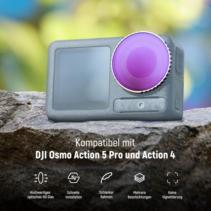 Набір фільтрів NEEWER CPL & ND для DJI Osmo Action 4/Action 5 Pro (4 шт.): поляризаційний фільтр CPL + ND8 + ND16 + ND32, аксесуари для екшн-камери, багатошарове покриття, FL-A12 (ND8/ND16/ND32/ND64)