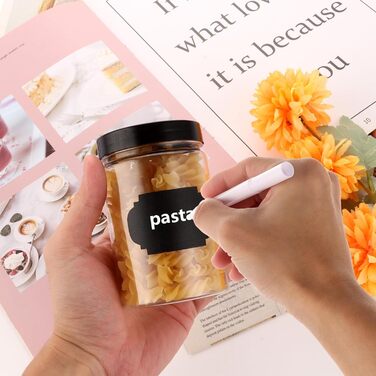 Набір контейнерів для зберігання 16 шт. по 500 мл з кришкою, прозорі пластикові банки, BPA-Free, для солодощів та продуктів харчування