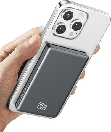 Пауербанк для iPhone MagSafe, ультратонкий 10000mAh з магнітним кріпленням, бездротова зарядка 10000mAh, 20W PD, акумулятор для iPhone 16/15/14/13/12 Pro Max/Pro/Plus/Mini