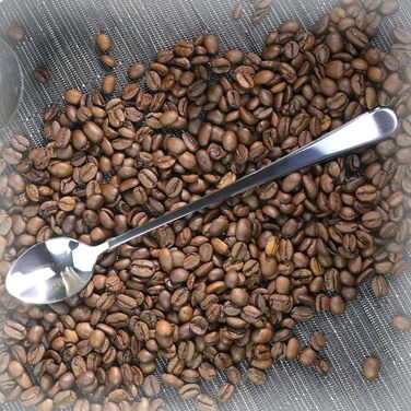 Набір з 12 ложок для напоїв з нержавіючої сталі COM-FOUR® - ложки для лате макіато, коктейлі, десерти (20-20.5 см)