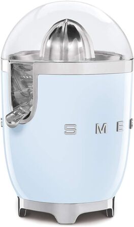 Електрична соковижималка для цитрусових Smeg CJF11CREU, 70 Вт, з фільтром та конусом із нержавіючої сталі, синя