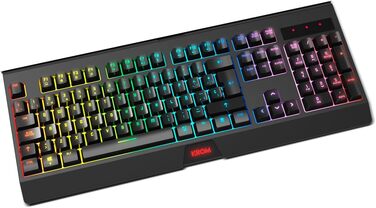 KROM Kabala – Бездротовий ігровий набір з RGB-клавіатурою та мишею, 6 Anti-Ghosting клавіш, 800-4800 DPI, іспанська розкладка, сумісний з PC, чорний