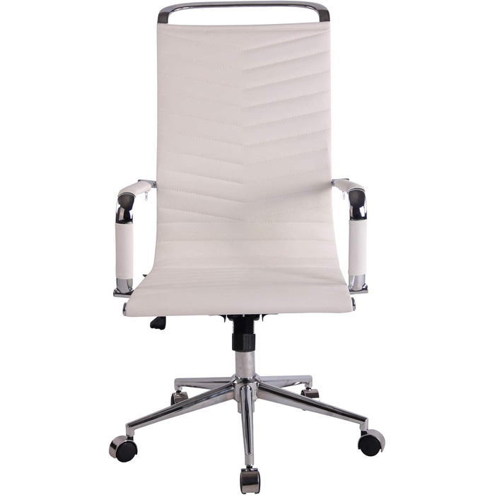 Офісне крісло Batley від CLP: регульована висота, хромоване шасі, штучна шкіра, білий колір