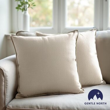 Подушки Gentle North 50x50 см, 4 шт — декоративні подушки для ліжка та дивана, з наволочкою на блискавці, для наповнення, білі, Ökotex, пральні до 60°C