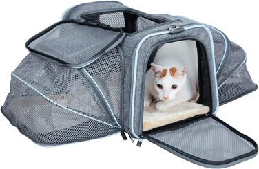 Складана переноска для собак і котів, 72 см. Підходить для подорожей на авто та літаку. Зручна переноска з довгим плечовим ременем, двостороння