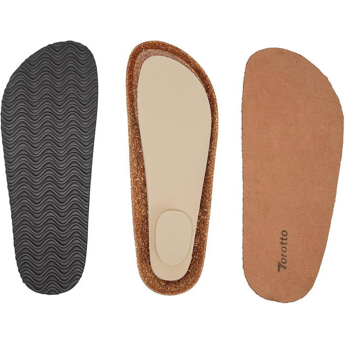 Шльопанці жіночі Torotto з корковим покриттям, чорні, розмір 40 EU, регульовані ремінці