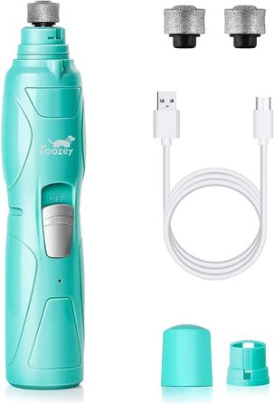 Електричний точилка для кігтів собак та котів з підсвічуванням та 2 колесами, тихий та потужний, з низькою вібрацією, з набором змінних насадок