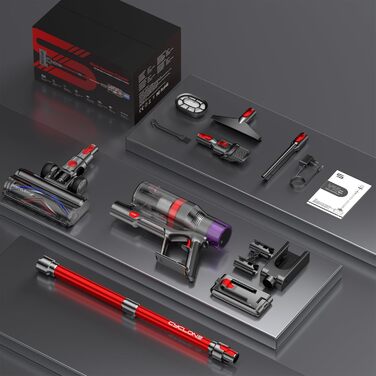 Бездротовий пилосос VSTOKY V15 ProMax: потужний акумуляторний пилосос для дому, килимів та твердих поверхонь, 600W, 58kPa, 75 хвилин роботи, подвійний контейнер для сміття, автоматичний режим, видалення шерсті тварин